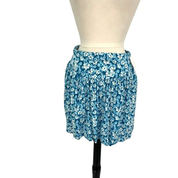 Abound Drop Waist Mini Skirt Blue Floral Size XS NWOT $30 MSRP - Picture 3 of 8